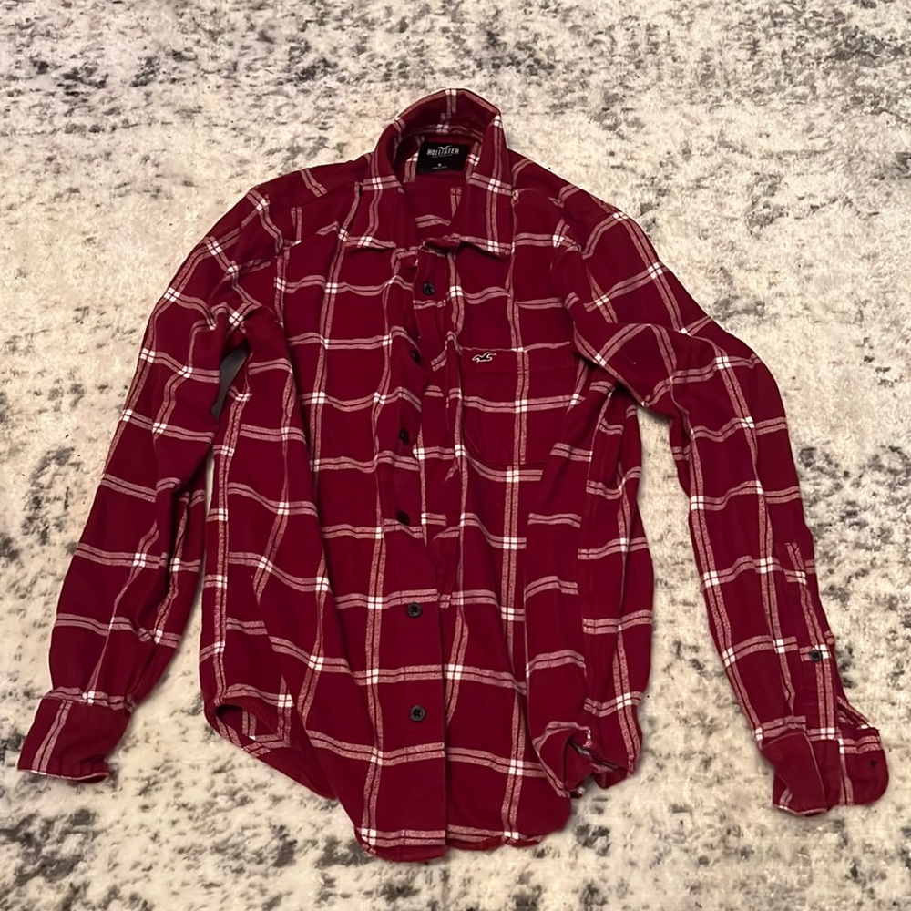 Plaid Shirt-Hollister-Red- Men’s(M)